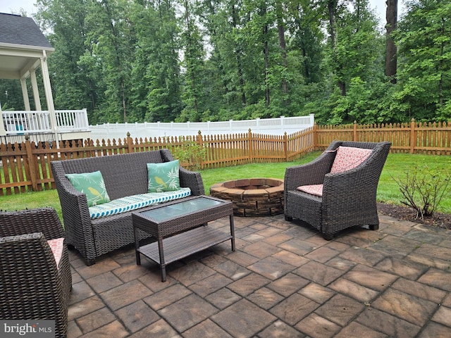 12141 Aster Rd, Bristow, VA 20136 - view of patio / terrace featuring a fire pit