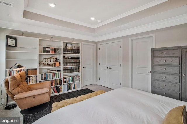 113 Treblis Way, Annapolis, MD 21403 - bedroom featuring recessed lighting, a tray ceiling, and ornamental molding