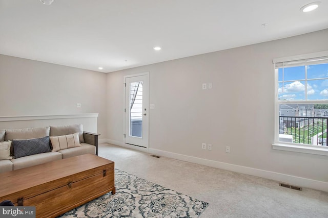 113 Treblis Way, Annapolis, MD 21403 - living area with light carpet, healthy amount of natural light, and recessed lighting