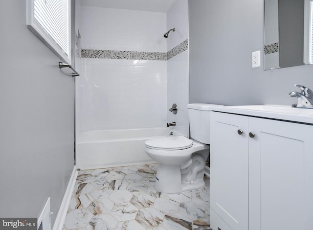 6209 Foote St, Capitol Heights, MD 20743 - full bath featuring vanity, tub / shower combination, and marble finish floors