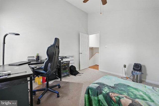 13297 Osage Dr, Woodbridge, VA 22193 - bedroom featuring carpet floors, a desk, and ceiling fan