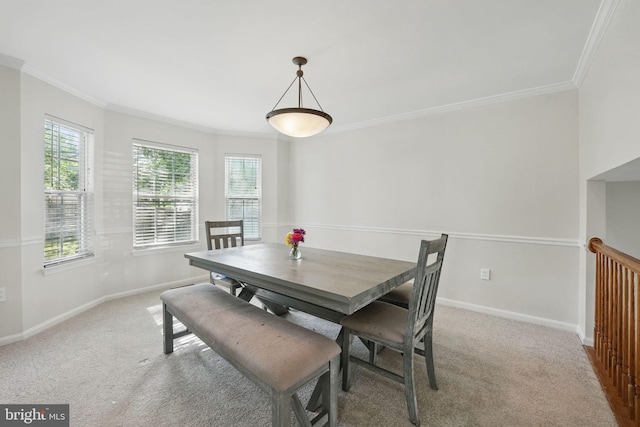 13297 Osage Dr, Woodbridge, VA 22193 - dining space with carpet and crown molding