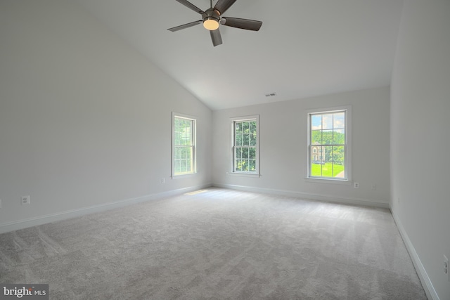 10905 Powers Ave, Cockeysville, MD 21030 - empty room featuring healthy amount of natural light, carpet flooring, ceiling fan, and high vaulted ceiling