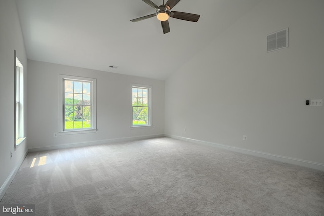 10905 Powers Ave, Cockeysville, MD 21030 - carpeted empty room with a ceiling fan and high vaulted ceiling