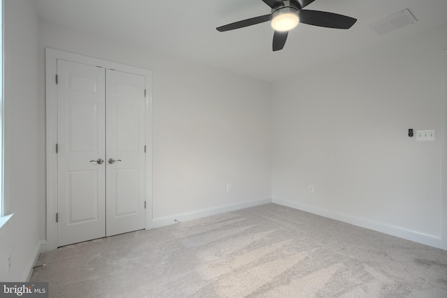 10905 Powers Ave, Cockeysville, MD 21030 - unfurnished bedroom with light colored carpet, ceiling fan, and a closet