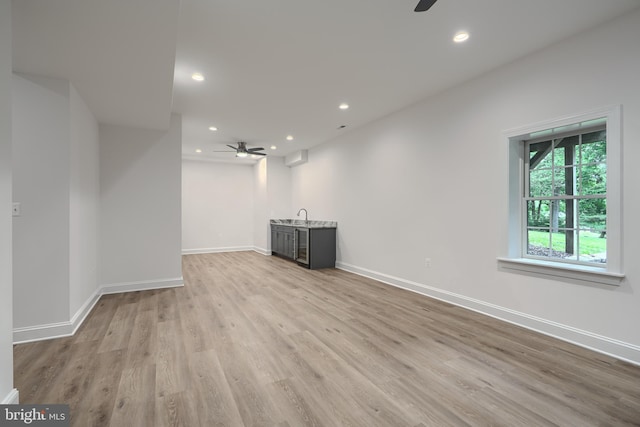 10905 Powers Ave, Cockeysville, MD 21030 - below grade area with a ceiling fan, light wood-type flooring, and recessed lighting