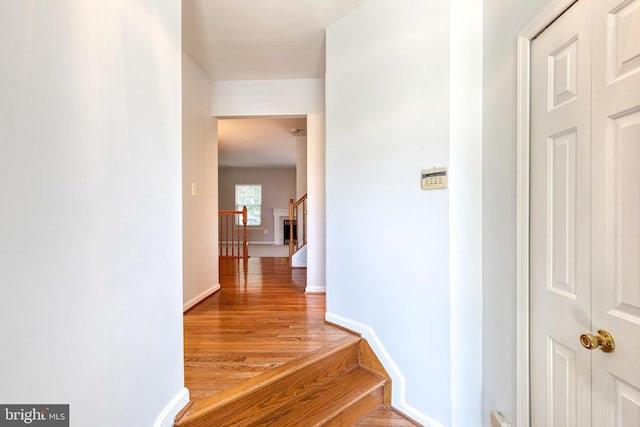 577 Francis Nicholson Way, Annapolis, MD 21401 - corridor featuring an upstairs landing and light wood-style flooring
