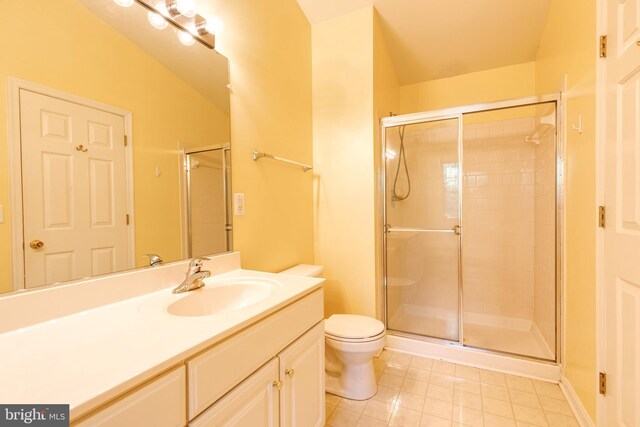 577 Francis Nicholson Way, Annapolis, MD 21401 - bathroom with a stall shower, vanity, and tile patterned flooring