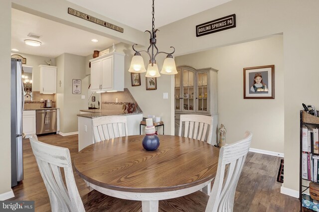 1283 Yarmouth Ln, New Cumberland, PA 17070 - dining room with dark wood-style flooring and baseboards