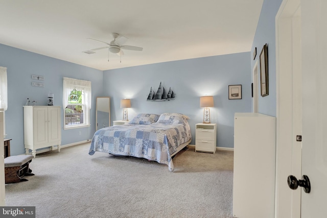 1283 Yarmouth Ln, New Cumberland, PA 17070 - carpeted bedroom with baseboards and ceiling fan