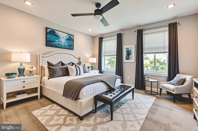 1508 N Eden St, Baltimore, MD 21213 - carpeted bedroom featuring recessed lighting and a ceiling fan