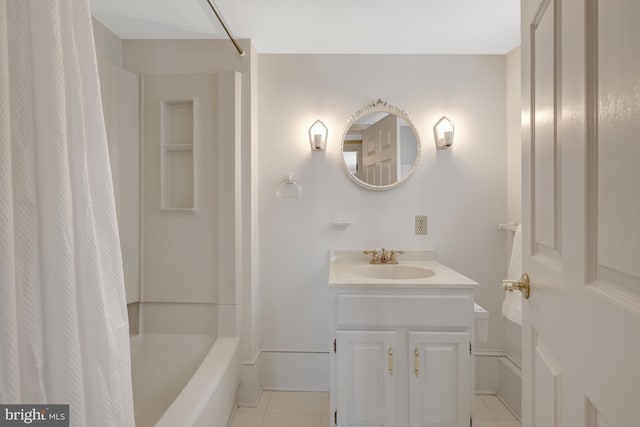 1012 Grant St, Herndon, VA 20170 - full bathroom featuring tile patterned floors, vanity, and shower / bath combo