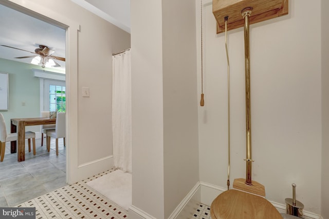1012 Grant St, Herndon, VA 20170 - bathroom with ceiling fan and tile patterned flooring