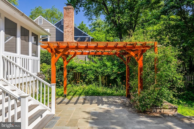 1012 Grant St, Herndon, VA 20170 - view of patio / terrace with a pergola and stairs