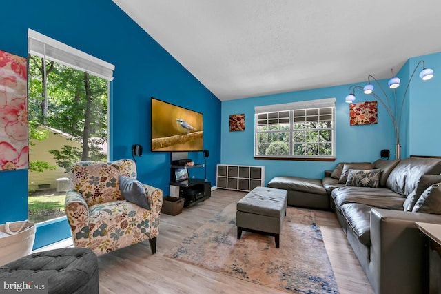 47 Sheridan Rd, Arnold, MD 21012 - living room featuring lofted ceiling and wood finished floors