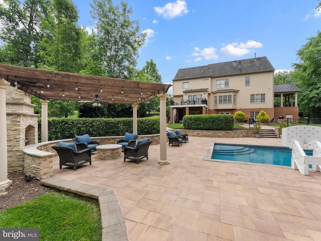 13412 Ellerton Ct, Midlothian, VA 23113 - view of pool with a patio area, a pergola, and outdoor lounge area
