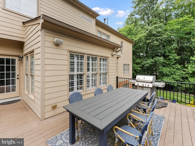 13412 Ellerton Ct, Midlothian, VA 23113 - wooden terrace featuring area for grilling and outdoor dining area