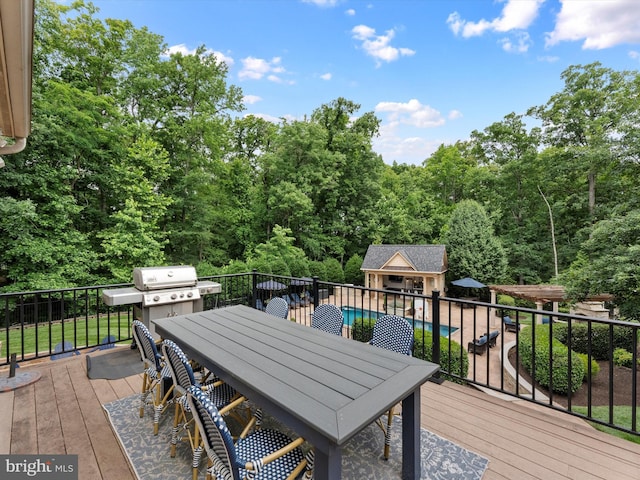 13412 Ellerton Ct, Midlothian, VA 23113 - deck with an outbuilding and outdoor dining space