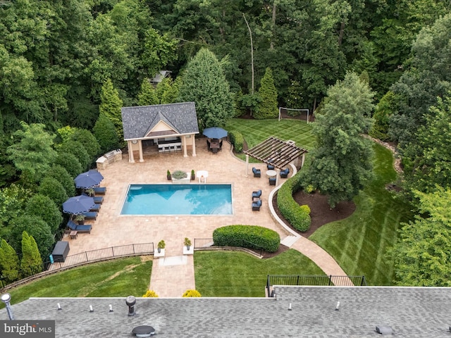 13412 Ellerton Ct, Midlothian, VA 23113 - view from above of property featuring a pool area