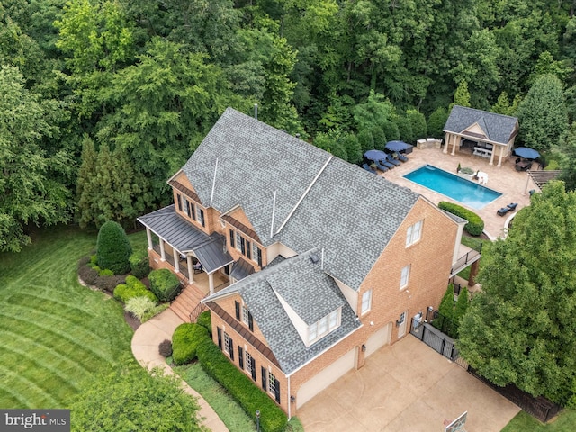 13412 Ellerton Ct, Midlothian, VA 23113 - aerial view of property and surrounding area with a pool