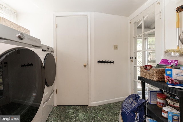 5378 Main St, Stephens City, VA 22655 - laundry area with washer and clothes dryer
