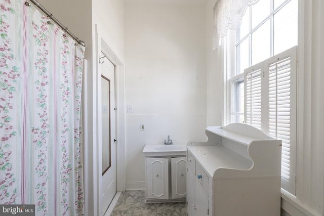 5378 Main St, Stephens City, VA 22655 - bathroom with marble finish floors and vanity