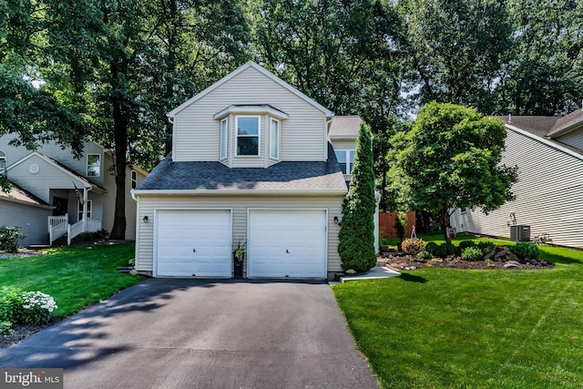 6111 Summit Pointe Dr, Harrisburg, PA 17111 - view of front of property with a garage, asphalt driveway, a shingled roof, and a front yard