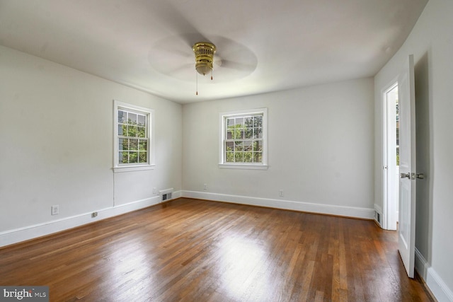 1627 Myrtle St NW, Washington, DC 20012 - empty room featuring a ceiling fan and wood finished floors