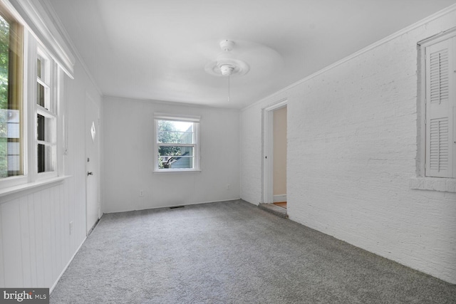 1627 Myrtle St NW, Washington, DC 20012 - carpeted spare room with ceiling fan and ornamental molding