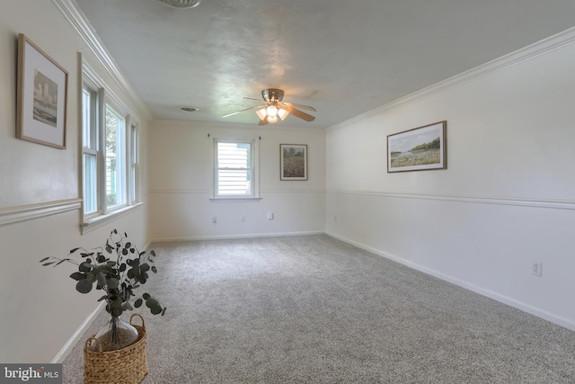 616 S 6th St, Lebanon, PA 17042 - carpeted spare room featuring crown molding and ceiling fan
