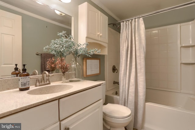 616 S 6th St, Lebanon, PA 17042 - bathroom featuring shower / bath combo, vanity, and ornamental molding
