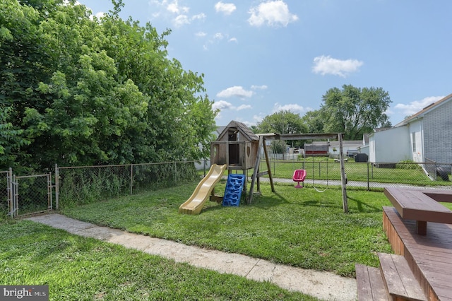616 S 6th St, Lebanon, PA 17042 - view of jungle gym featuring a fenced backyard and a gate