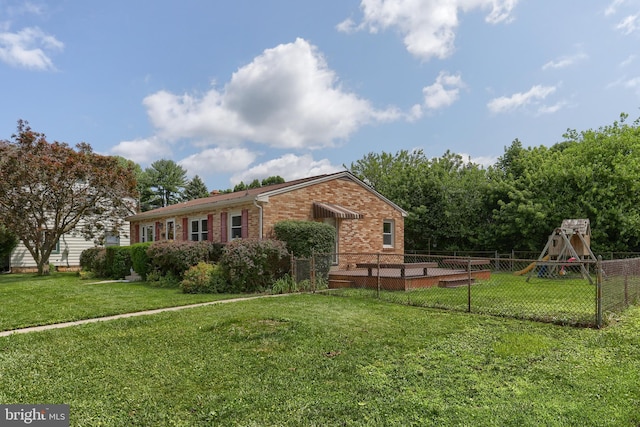 616 S 6th St, Lebanon, PA 17042 - view of side of home with brick siding and a playground