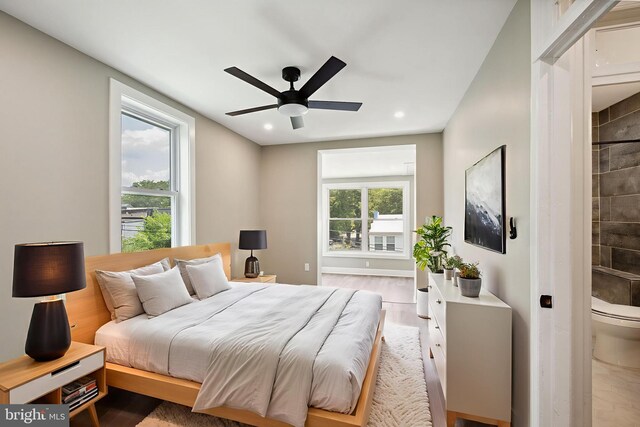 1233 Trinidad Ave NE, Washington, DC 20002 - bedroom featuring wood finished floors, recessed lighting, and ceiling fan