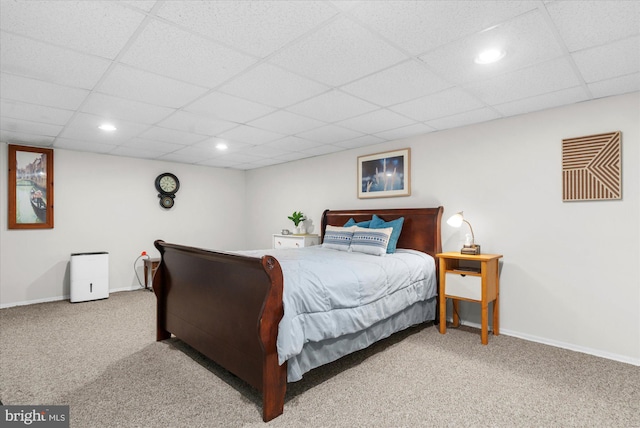 258 Pancoast Ave, Springfield, PA 19064 - bedroom featuring carpet flooring, a drop ceiling, and recessed lighting