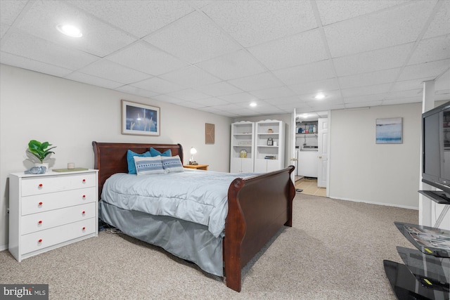 258 Pancoast Ave, Springfield, PA 19064 - bedroom featuring carpet flooring, recessed lighting, and a paneled ceiling