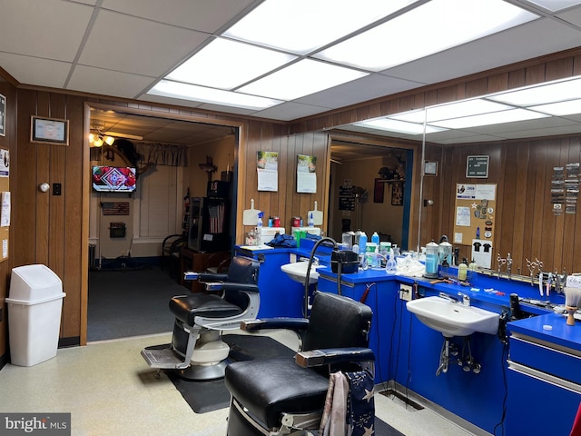 233 Broad St W, Tamaqua, PA 18252 - misc room with wooden walls and a sink