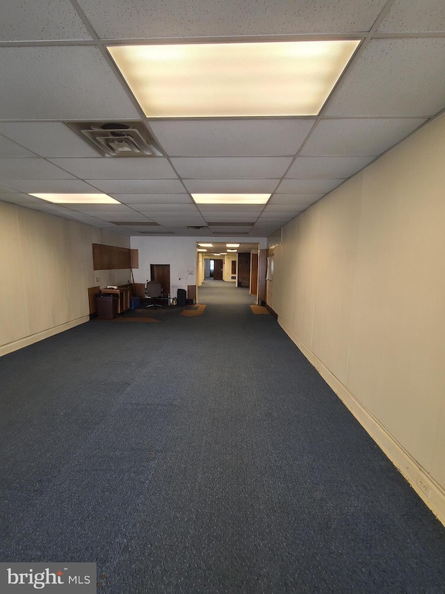 220 York Rd, Jenkintown, PA 19046 - finished below grade area featuring a drop ceiling and carpet floors