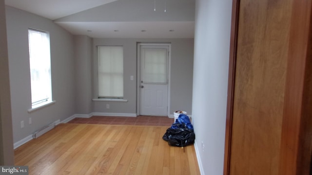 139 N 11th St, Allentown, PA 18102 - foyer with light wood-style flooring, healthy amount of natural light, and vaulted ceiling