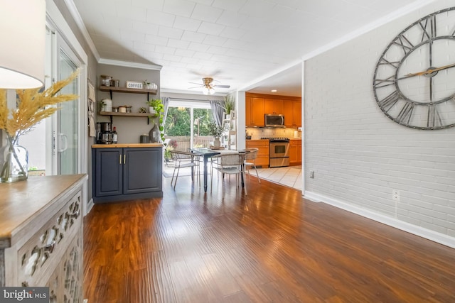 4715 Courtland St, Camp Hill, PA 17011 - dining area featuring crown molding, wood finished floors, and ceiling fan