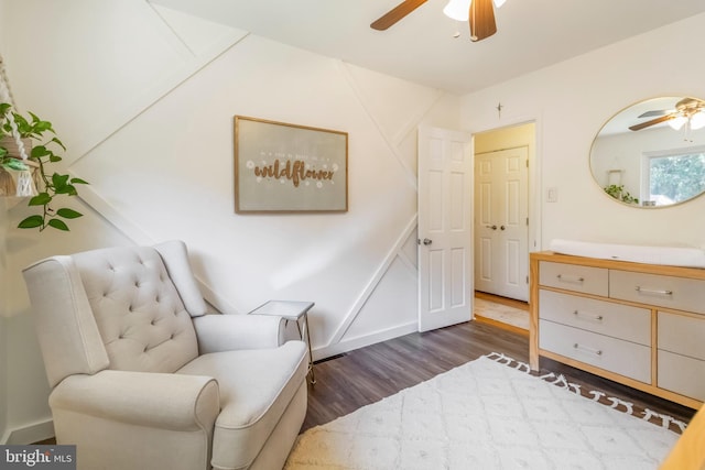 4715 Courtland St, Camp Hill, PA 17011 - sitting room featuring ceiling fan and wood finished floors