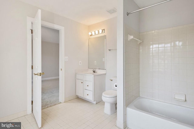 1050 Northfalls Ct, Great Falls, VA 22066 - bathroom with vanity, shower / bath combination, and tile patterned floors