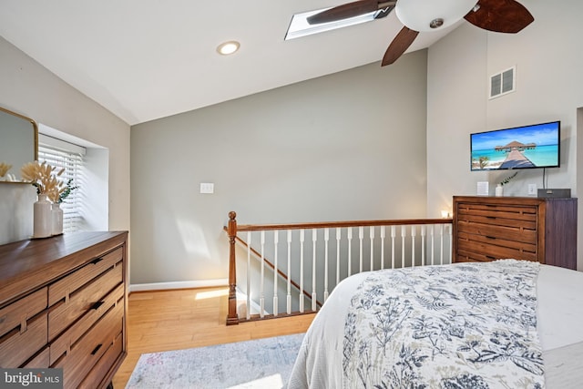 330 W George St, Philadelphia, PA 19123 - bedroom with lofted ceiling, wood finished floors, recessed lighting, and ceiling fan