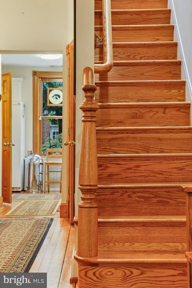 637 Constitution Ave NE, Washington, DC 20002 - stairway featuring hardwood / wood-style flooring