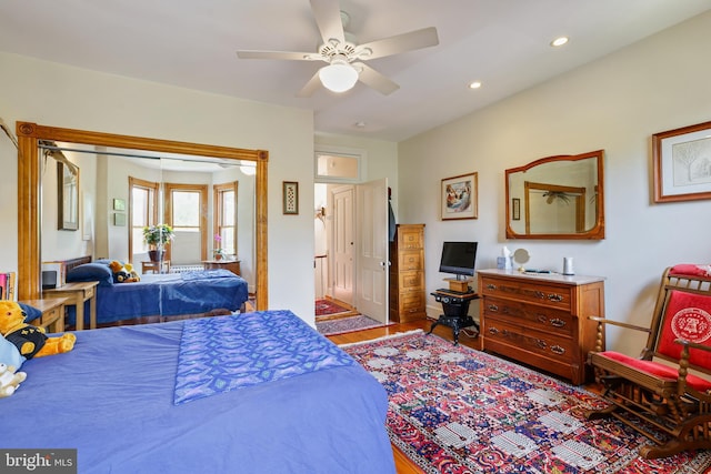 637 Constitution Ave NE, Washington, DC 20002 - bedroom featuring wood finished floors, recessed lighting, and a ceiling fan