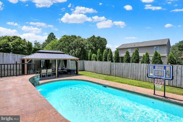 808 Redwood Ave, Reading, PA 19610 - view of swimming pool featuring a gazebo, a fenced backyard, and a patio area