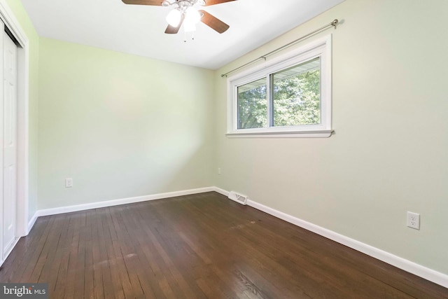 663 Newberry Rd, Middletown, PA 17057 - unfurnished bedroom featuring a closet, dark wood-style flooring, and ceiling fan