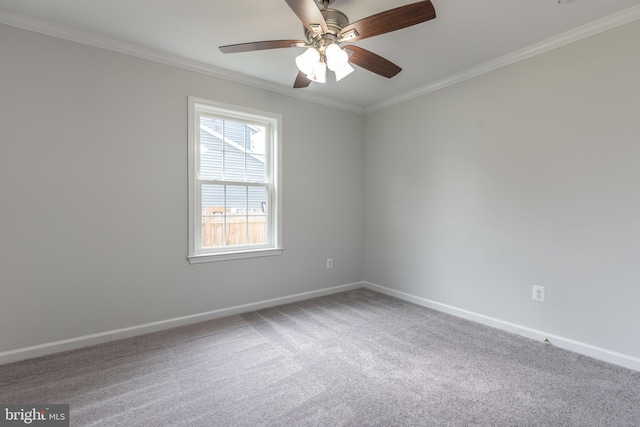 10311 Poe Dr, Manassas, VA 20110 - empty room with ornamental molding, carpet flooring, and ceiling fan
