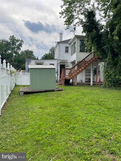 6813 10th Ave, Takoma Park, MD 20912 - back of house with stairway and a shed