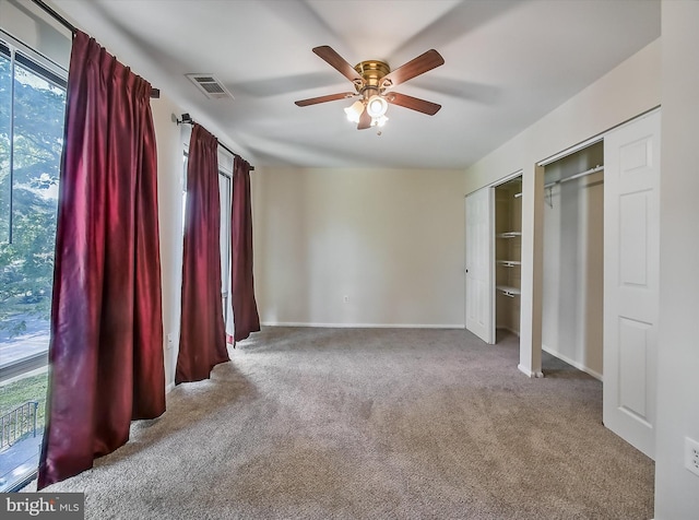 1042 Brinker Dr, Hagerstown, MD 21740 - unfurnished bedroom featuring carpet flooring, multiple closets, and a ceiling fan